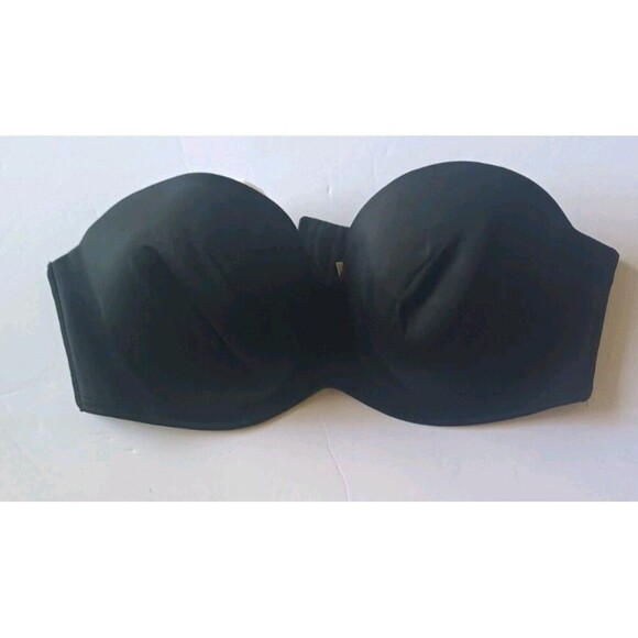 Cacique Smooth Boost Strapless Bra Sz 42DDD  Black Lane Bryant No Straps Push Up - Picture 1 of 5